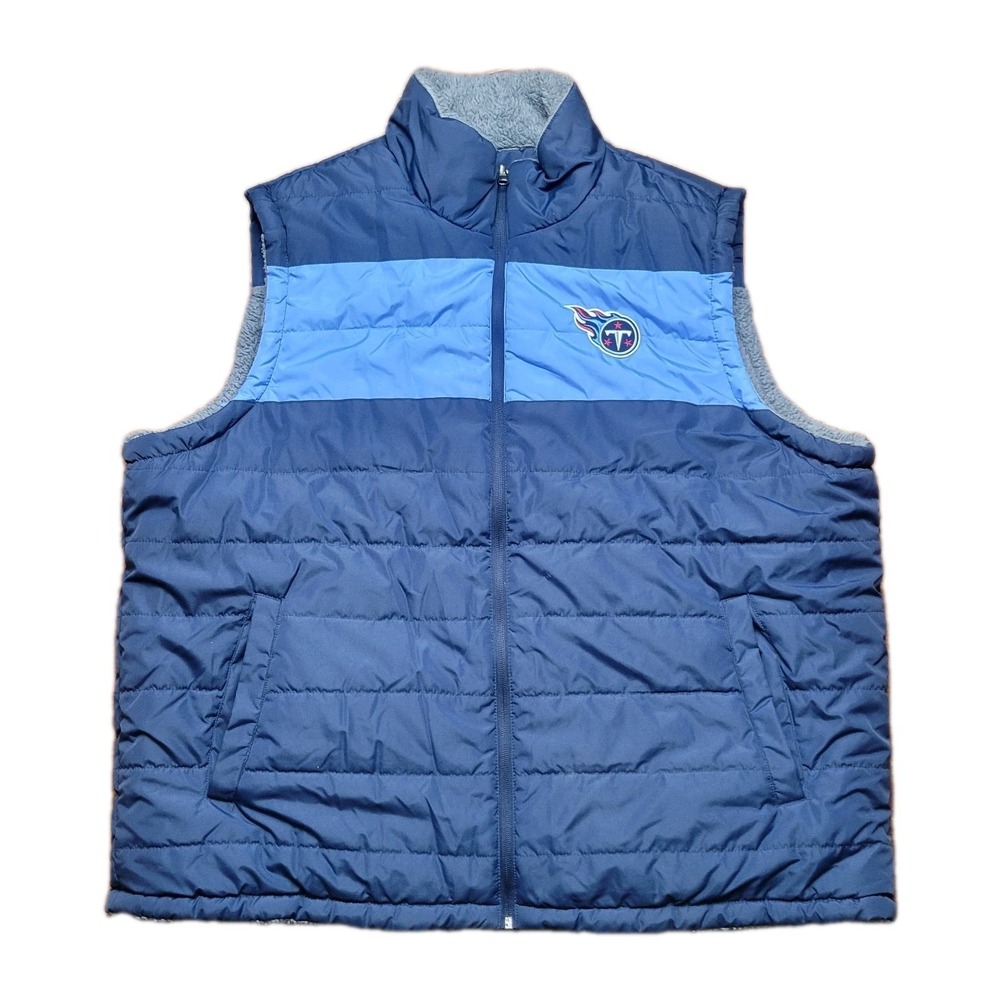 TENNESSEE TITANS Puffer Vest Reversible NFL Full Zip Apparel Pockets Men's 3XL
